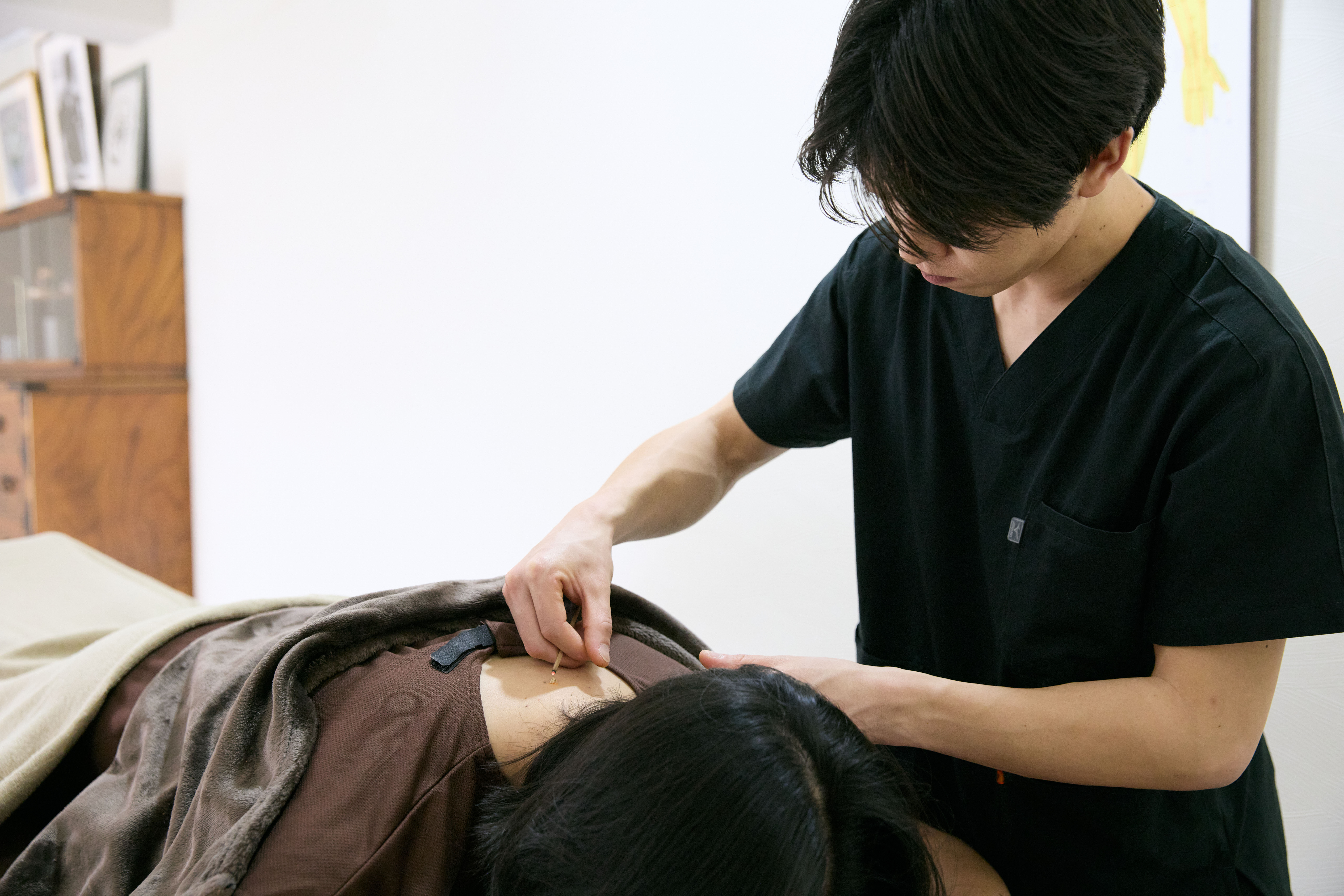 きれいに整備された施術台